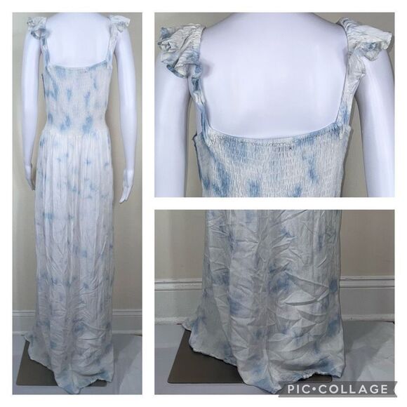 Boho Me Blue & White Cloud Pattern Dress 2X/3X - Picture 4 of 13